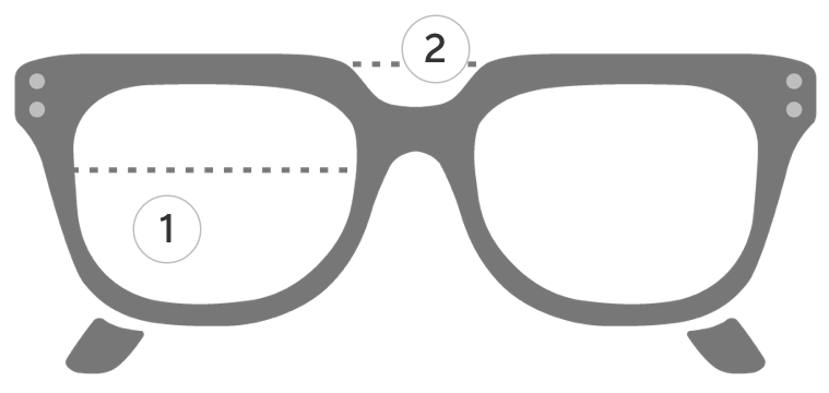 how to measure glasses front